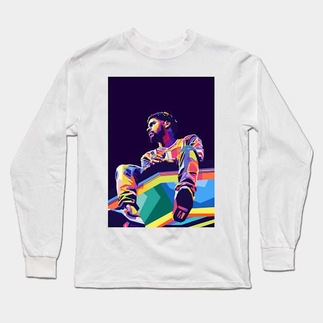 J Cole Wpap Art Long Sleeve T-Shirt by Zet Art